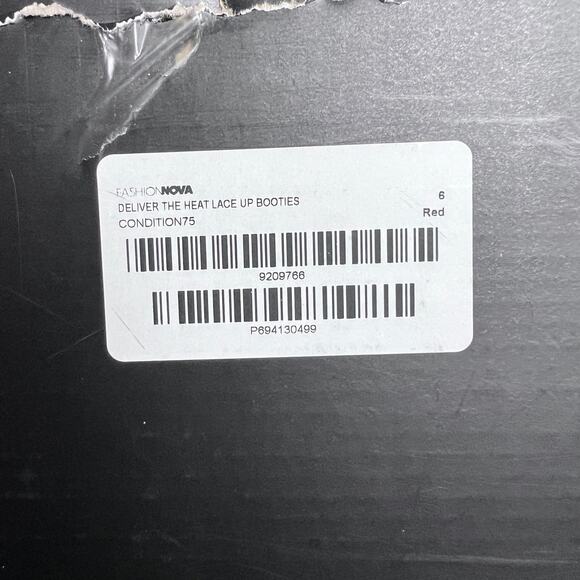 Anne Michelle Deliver the Heat Red Lace Up Pointed Toe Stiletto Booties Womens 6 - Picture 8 of 8